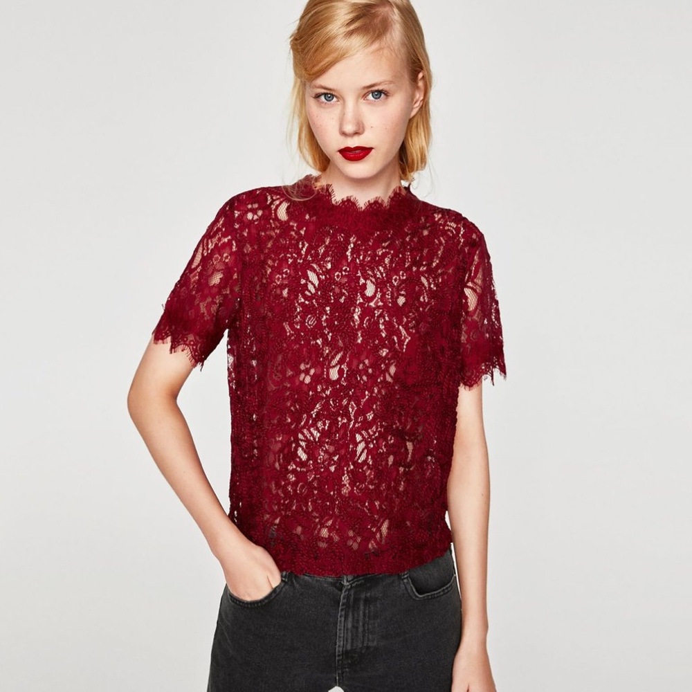 zara lace top